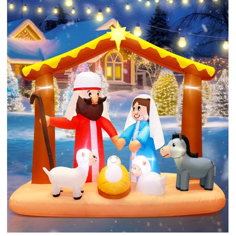 Inflatable Nativity Scene with Lights